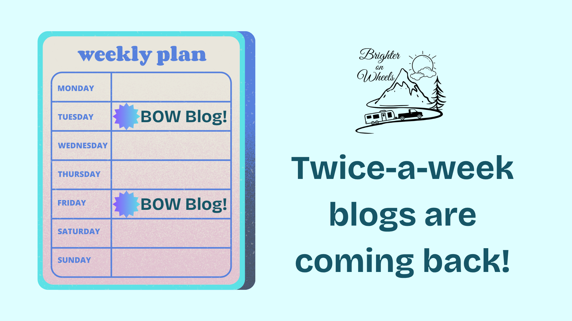 Launching back into twice-a-week blogs!